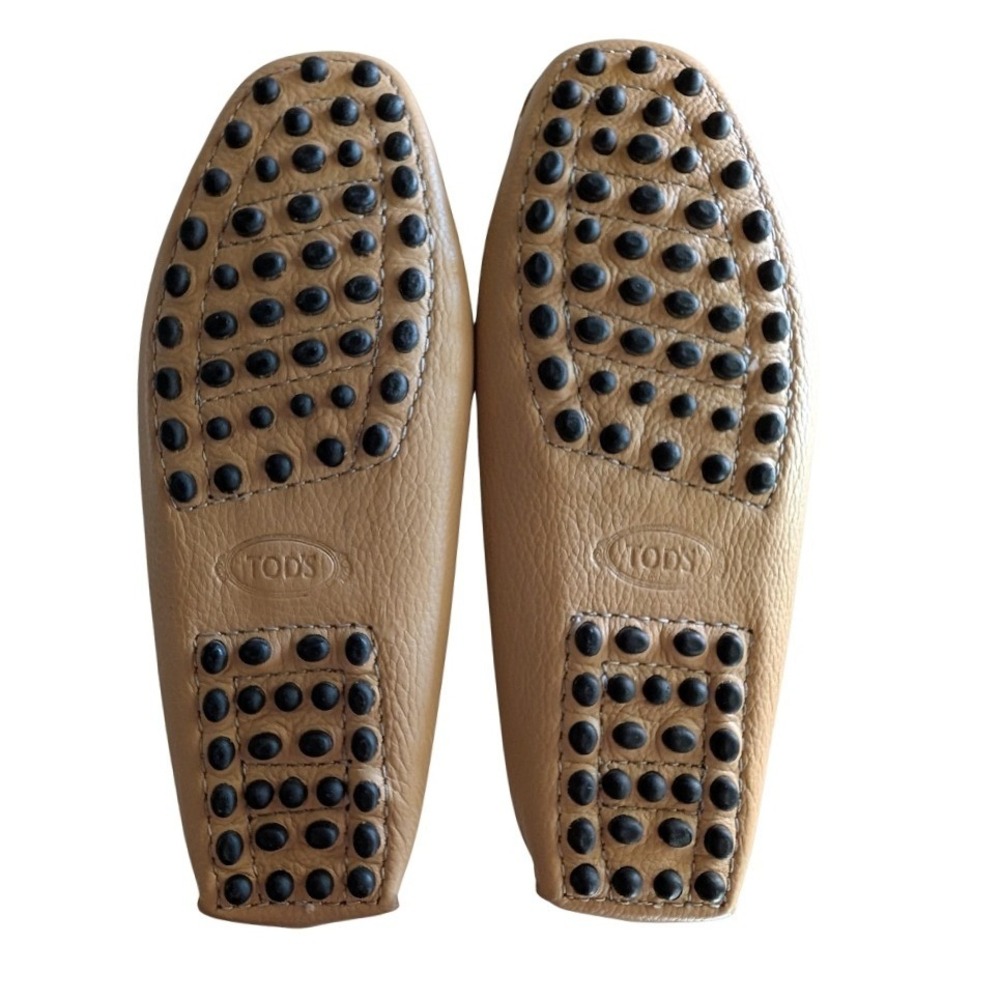 Tods Gommino Tan Pebbled Leather Mule Loafers Italian 3326-37 Womens 37 - Picture 5 of 9